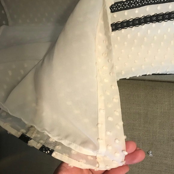 J Crew silk chiffon creme loose blouse - Picture 5 of 6